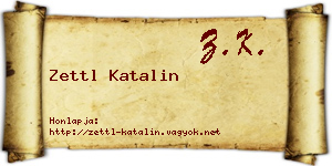 Zettl Katalin névjegykártya